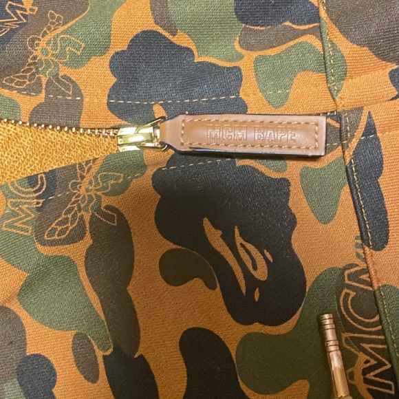 Bape Men's Backpack - Green and Orange Camo - Picture 1 of 6